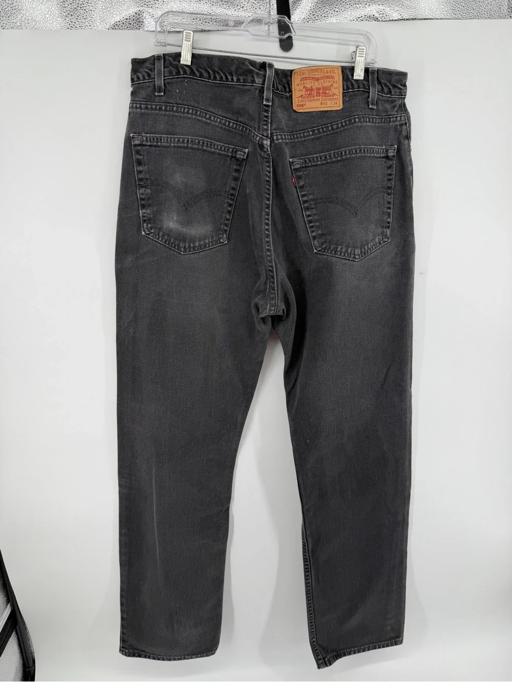 VTG USA Levi's 505 Workwear Streetwear Grunge Faded Black Jeans Sz40x34